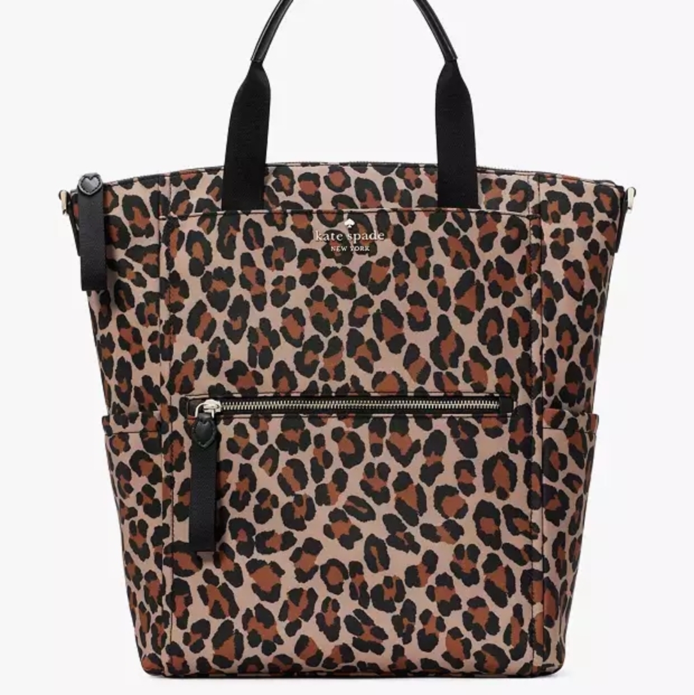 Kate Spade Chelsea Leopard Large Convertible Backpack